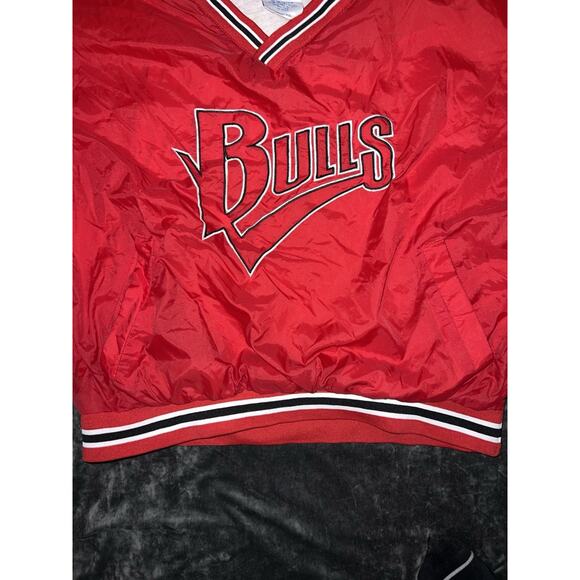 Vintage 90s Chicago Bulls Chalk Line Pullover Jacket – Red – XL - Picture 5 of 9